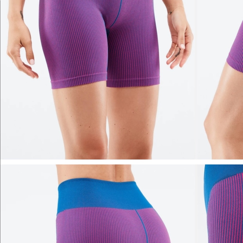 Fabletics High Waist Ribbed Seamless Shorts Size M